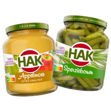 Hak groenten, peulvruchten of appelmoes